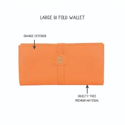 Baggit Orange Textured Small Bi-Fold Wallet for Women image 2