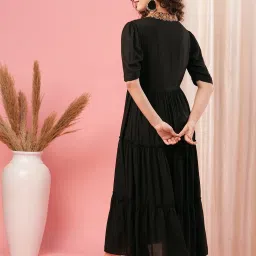 Globus Black Embroidered Maxi Dress image 2