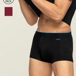 XYXX Black & Maroon Snug Fit Trunks - Pack of 2 image 1