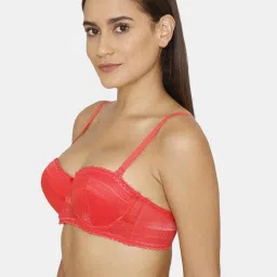 Rosaline by Zivame Red Lace Padded Bra image 3