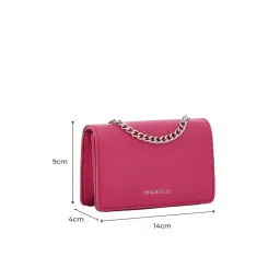 Miraggio Pink Textured Small Handbag image 2