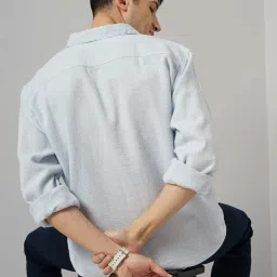 Celio Light Blue Cotton Regular Fit Shirt image 2