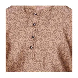 SG Yuvraj Kids Gold & White Self Full Sleeves Kurta Set image 4