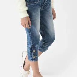 Crimsoune Club Kids Blue Solid Capri image 3