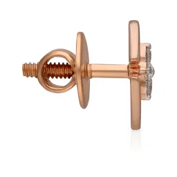 Malabar Gold and Diamonds BIS Hallmark 18k Rose Gold Diamond Stud Earrings image 2