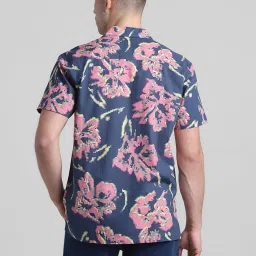 Jack & Jones Blue Indigo Cotton Regular Fit Printed Shirt image 2