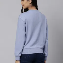 High Star Blue Cotton Graphic Print Sweatshirt image 2