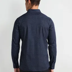 Arrow Blue Cotton Slim Fit Checks Shirt image 2