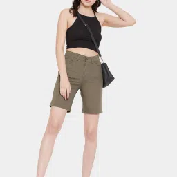 Hypernation Olive Cotton Shorts image 4