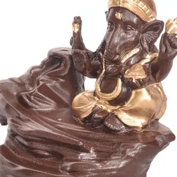 DigiRake Backflow Ganesh Gold Incense Stick Holder image 4