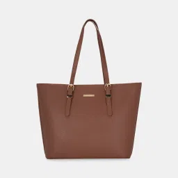 Forever Glam by Pantaloons Brown Solid Medium Tote Handbag image 2