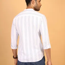 Wrangler White Regular Fit Striped Shirt image 2