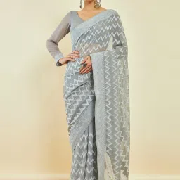Soch Grey Georgette All-Over Embroidered Saree with Stonework image 2