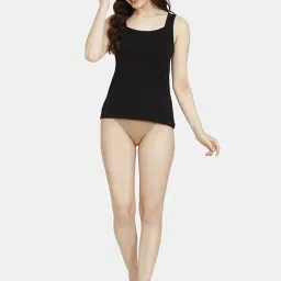 Rosaline by Zivame Black Cotton Camisole image 4