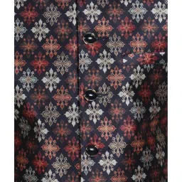 SG Yuvraj Kids Navy & Blue Printed Full Sleeves Kurta Set image 5