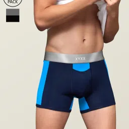 XYXX Navy & Black Slim Fit Trunk (Pack Of 2) image 1