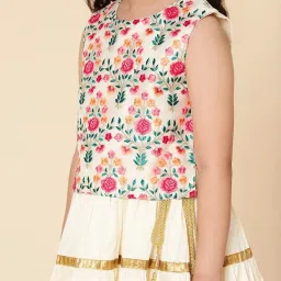 A.T.U.N. Kids Multicolor Embroidered Lahenga Choli image 5