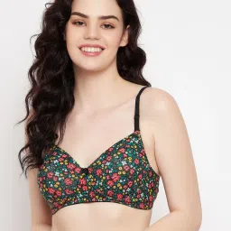 Clovia Multicolor Cotton Floral Print Full Coverage Bra image 1