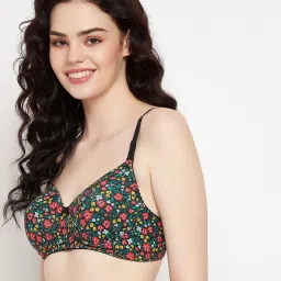 Clovia Multicolor Cotton Floral Print Full Coverage Bra image 3