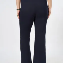 Honey Curvytude by Pantaloons Navy Solid Trousers image 2