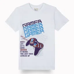 Gini & Jony Boys White Cotton Graphic T-Shirt-picture-35