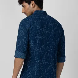 Spykar Blue Cotton Slim Fit Printed Shirt image 2