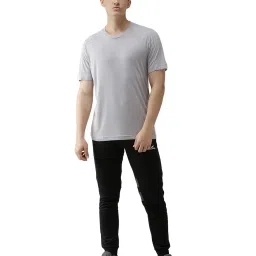 ALCIS Light Grey Round Neck Viscose T-Shirt image 5