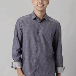 Indian Terrain Grey Slim Fit Printed Shirt-picture-41