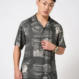 People By Pantaloons Black Relaxed Fit Printed Shirt-image-85