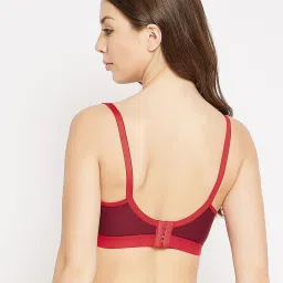 Clovia Maroon NonPadded Non-Wired Full Coverage Spacer Cup Cotton Rich Maternity Feeding Nursing Bra image 2