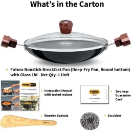 Hawkins Black Aluminium 22 cm Non-Stick Round Bottom Kadai (0.9 L) - Set of 1 image 4