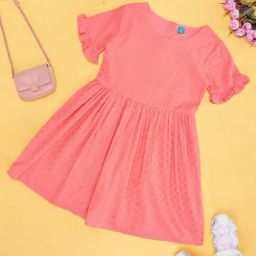 YU by Pantaloons Kids Pink Cotton Embroidered Dress-picture-2