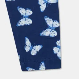 R&B Kids Navy Blue Printed Slim Fit Leggings image 3