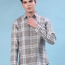 V-Mart Windowpane Checks Checked Spread Collar Cotton Shirt-picture-37