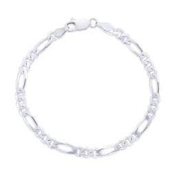 Taraash 92.5 Sterling Silver Figaro Chain Bracelet-picture-40
