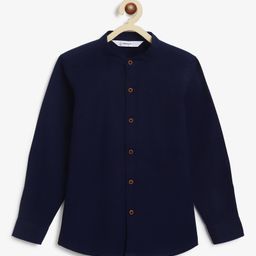 Campana 100% Cotton Full Sleeves Solid Shirt - Navy Blue-picture-39