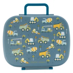 Stephen Joseph Bento Box with Removable Tray Construction Print - Blue Charcoal Grey-image-58