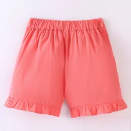 UCB Cotton Woven Knee Length Shorts with Bow and Frill Detailing - Orange image 2