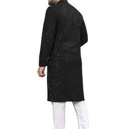 KRUDHA Men Geometric Thread Work Kurta image 4