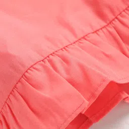 UCB Cotton Woven Knee Length Shorts with Bow and Frill Detailing - Orange image 3