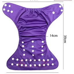 AEREX Reusable Baby Cloth Diapers For 6 Months to 3 Years With 2 Black Insert Pad Leak Proof Washable Diapers For New Born Babies Adjustable Pocket Cloth Diaper Nappies (Yellow & Purple) image 3
