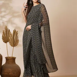 Globus Poly Georgette Ready to Wear Ikat Saree-picture-14