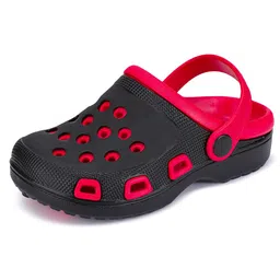 BERSACHE Colour Blocked Perforated Slingback Clogs - Red image 5