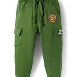 Babyhug Disney Terry Knit Full Sleeves Sweatshirt and Track Pant with Lion King Graphic & Badge Detailing - Olive Green image 5
