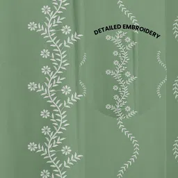 URBAN SPACE Green & White Embroidered Door Curtain image 4
