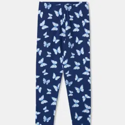 R&B Kids Navy Blue Printed Slim Fit Leggings-picture-40