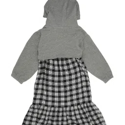 Pepe Jeans Kids Black & Grey Chequered Full Sleeves Dress image 2
