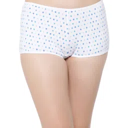 Clovia Blue & White Cotton Printed Boyshorts Panties - Pack Of 3 image 2