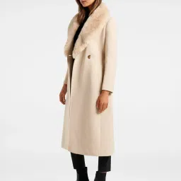 Forever New Isla fur collar wrap coat petites image 3