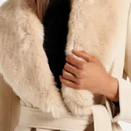 Forever New Isla fur collar wrap coat petites image 5